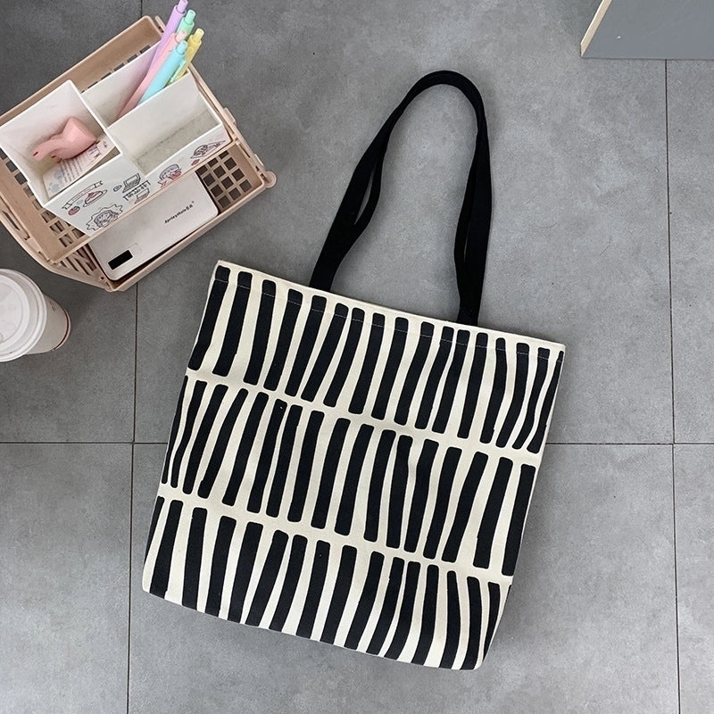 Women's Large Canvas Color Block Streetwear Square Zipper Shoulder Bag