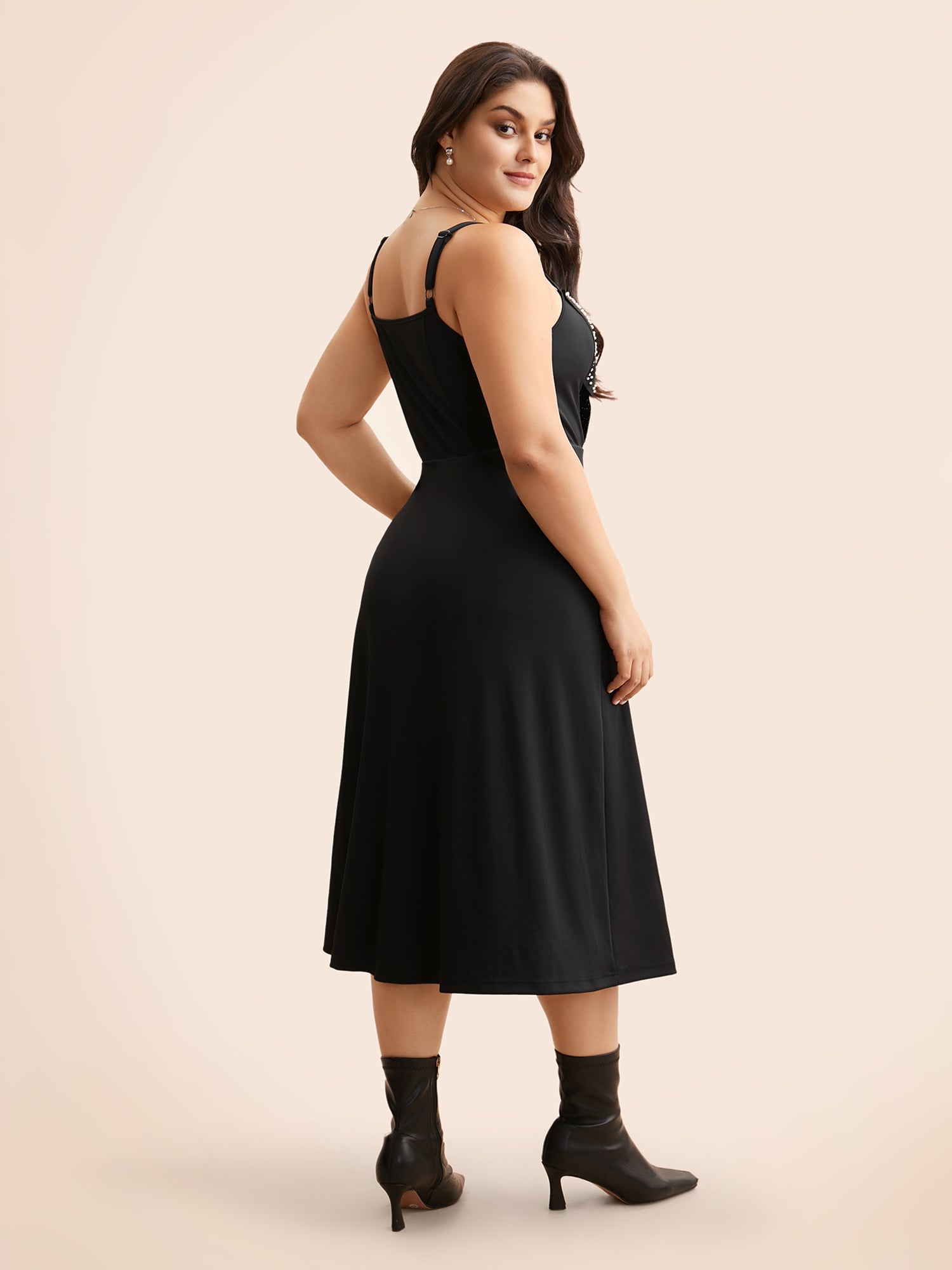 Butterfly Pearl Beaded Cami Dress