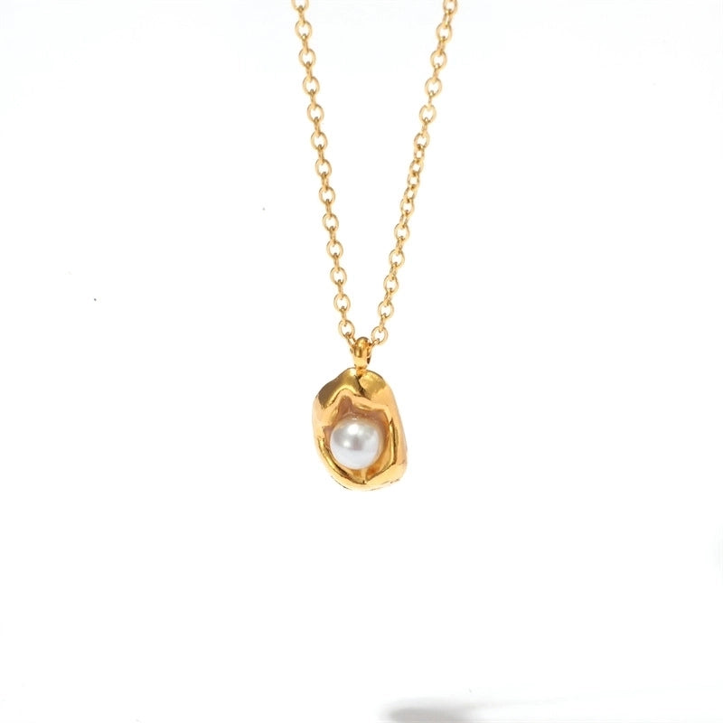 Minimalist Classic Style Heart Shape 304 Stainless Steel Patchwork Pendant Necklace