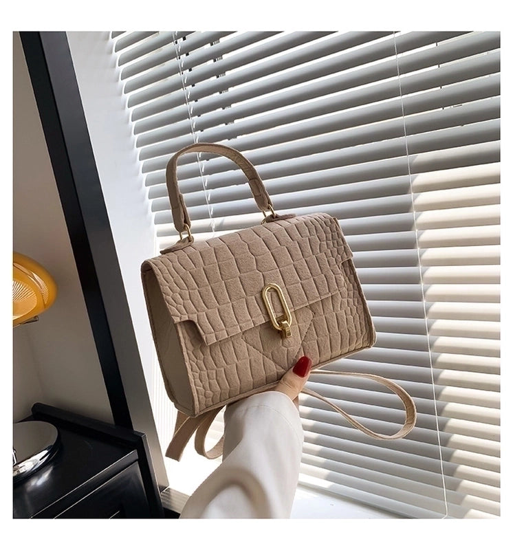 Women's Medium Felt Solid Color Streetwear Flip Cover Handbag