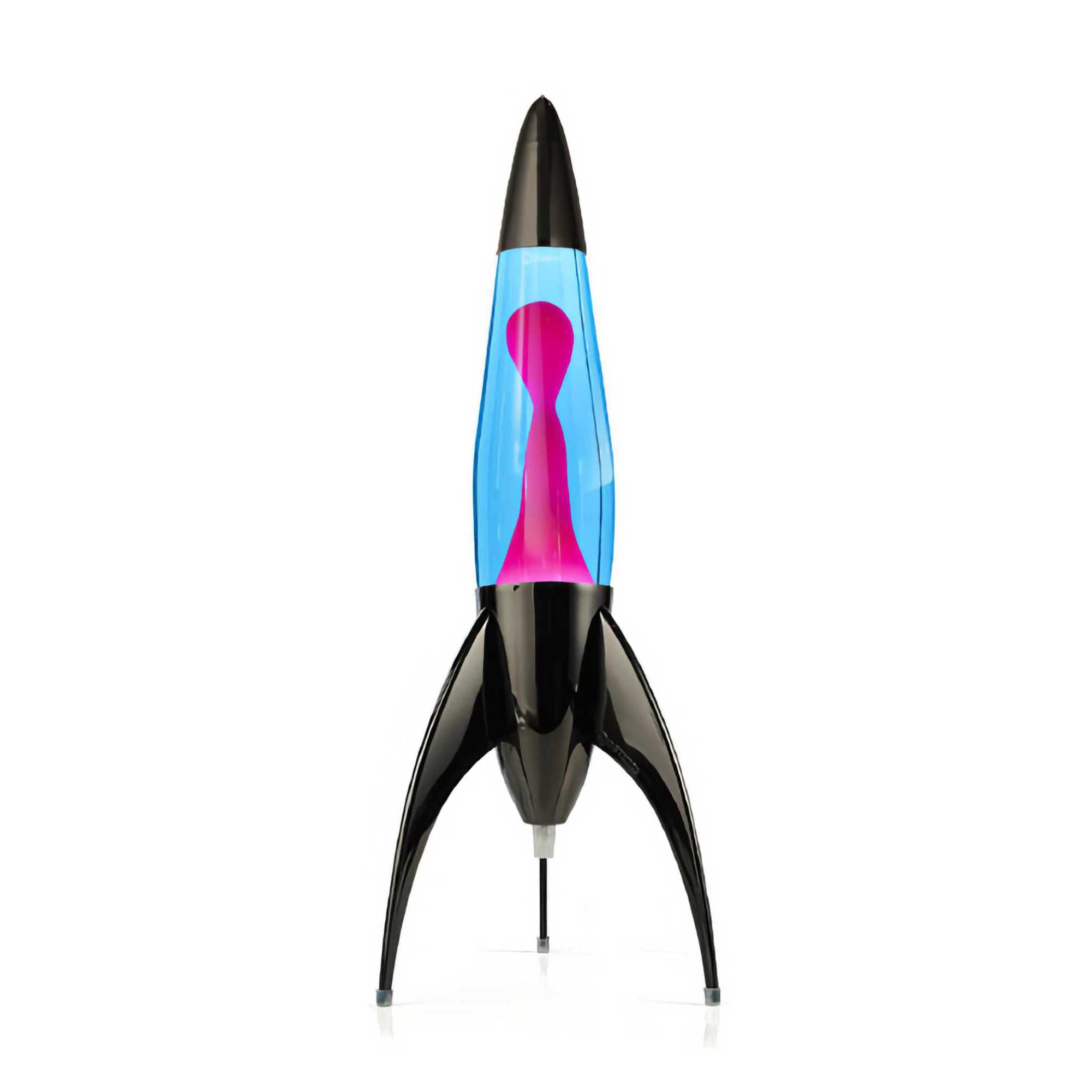 Black rocket lava lamp. Blue/Pink