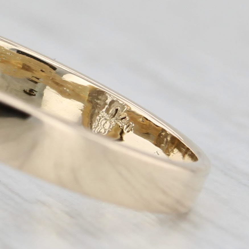 Vintage 0.13ctw Diamond Filigree Ring 14k Yellow Gold Platinum Size 7.75