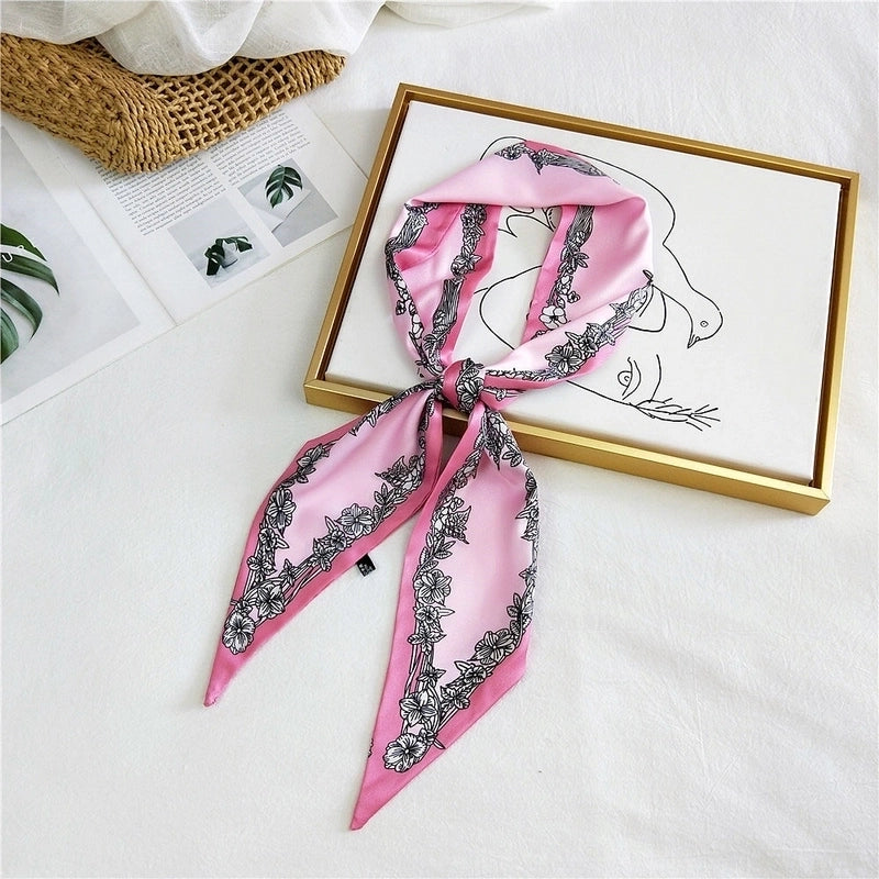 Unisex Sweet Polka Dots Polyester Printing Silk Scarves