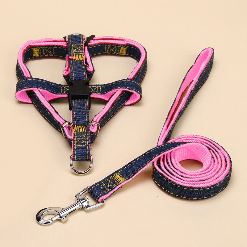 Denim Harness And Leash Set