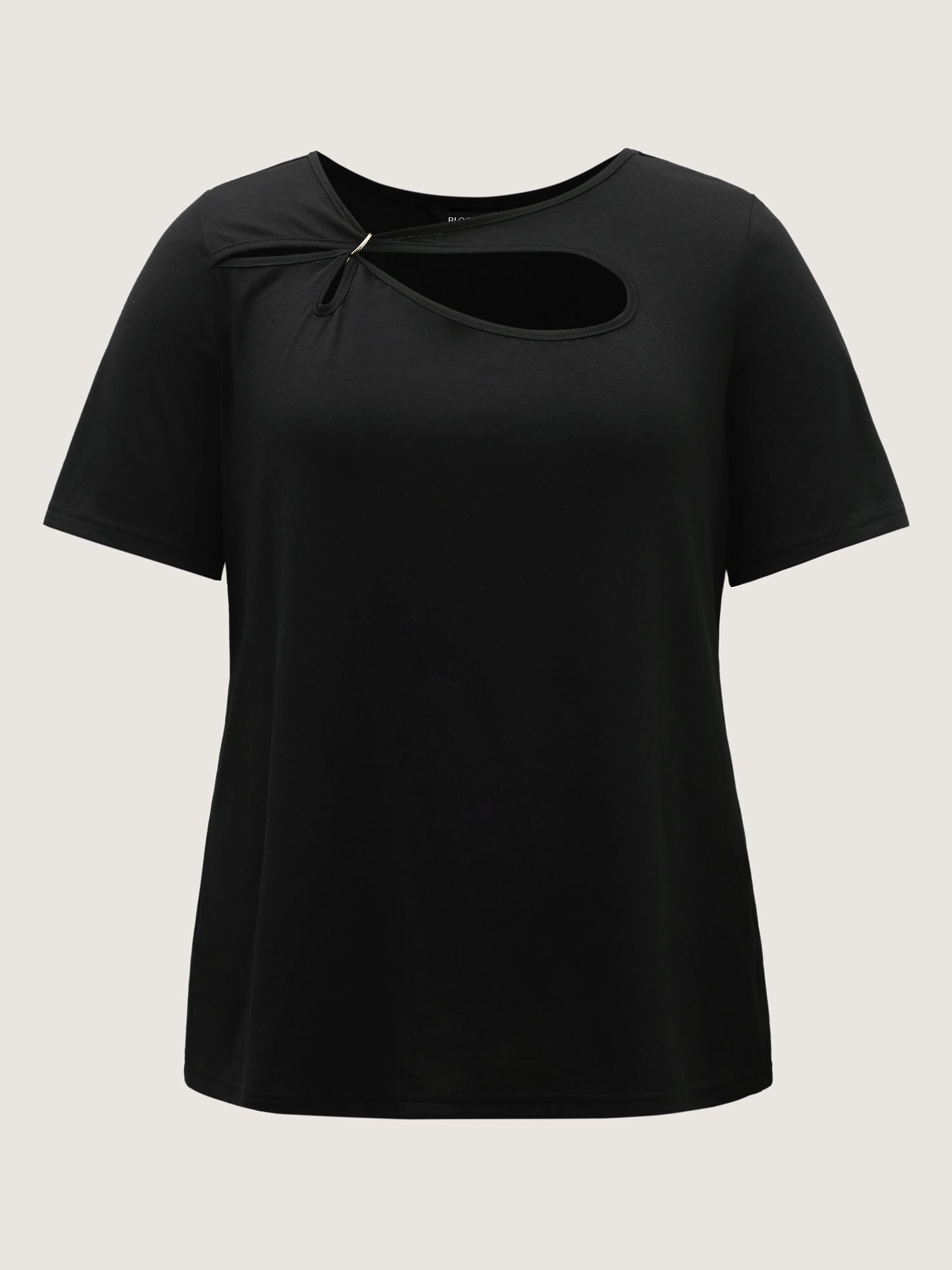 Neck Cut-Out Round Neck T-Shirt