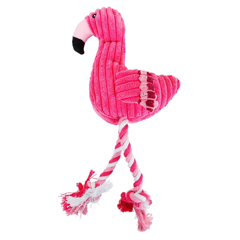 Cute Dog Teething Corduroy Sounding Plush Toy