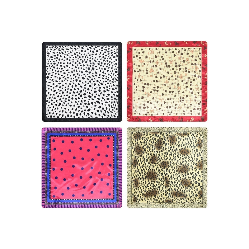Women's Sweet Round Satin Printing Silk Scarf