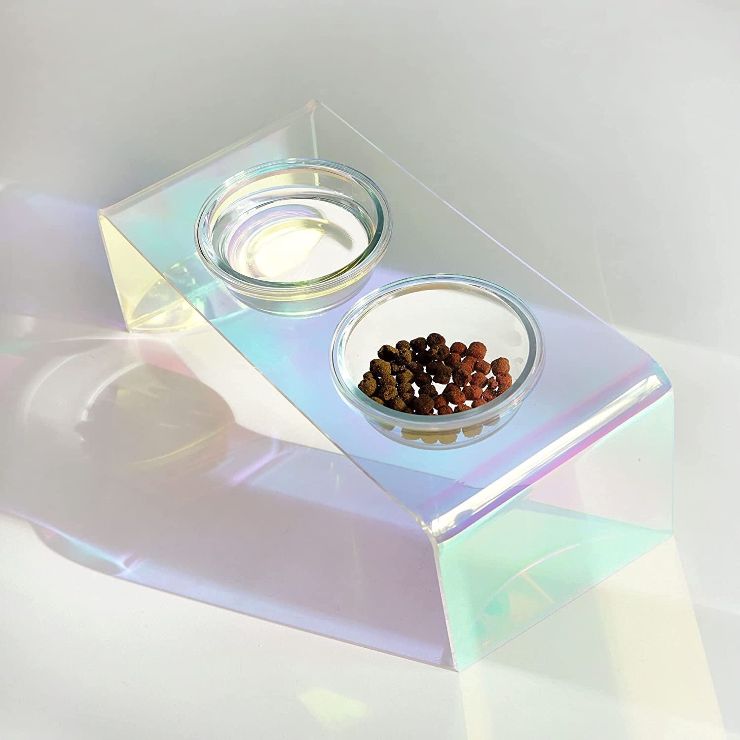 The Holographic Aurora Elevated Pet Feeding Table - Pre Order