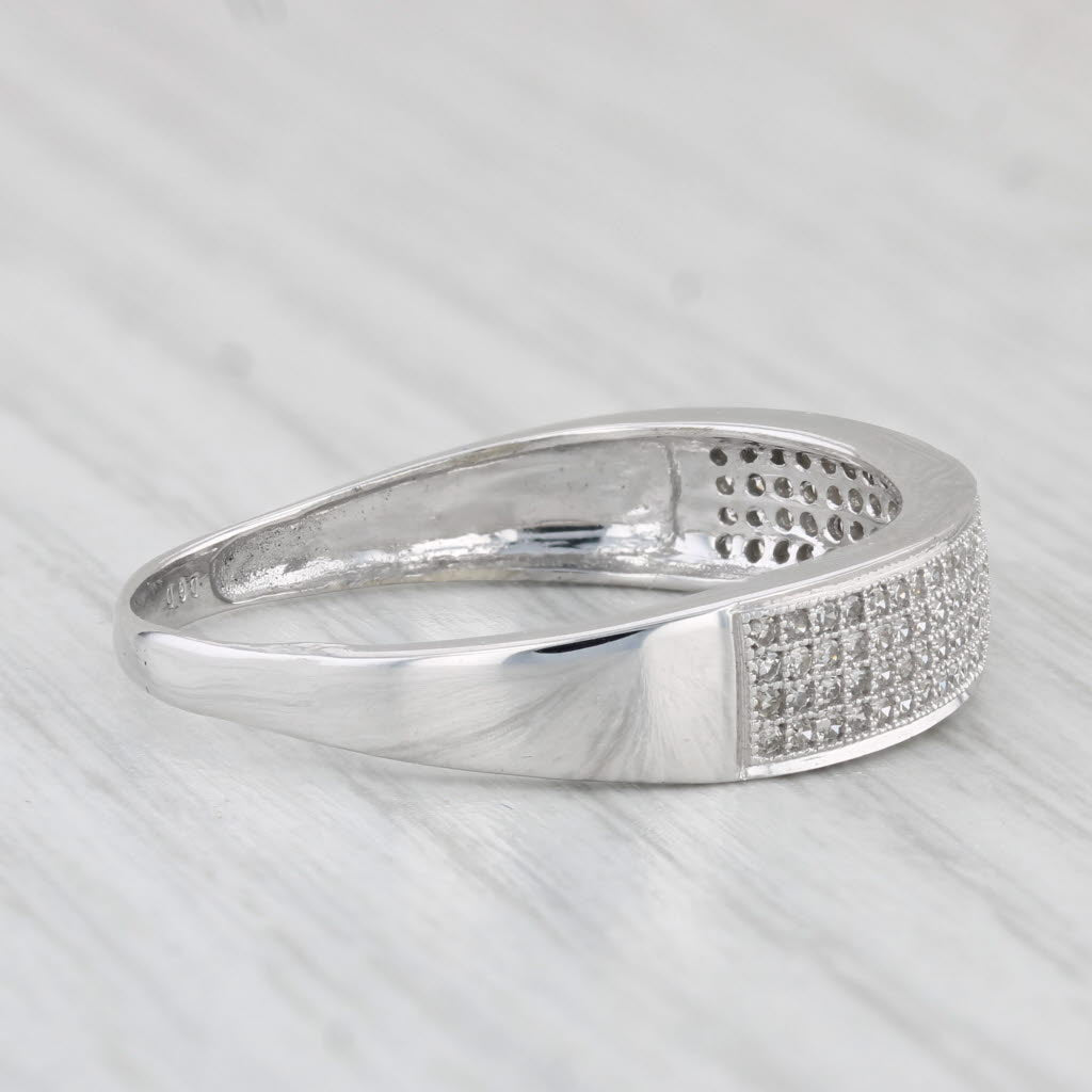 0.25ctw Diamond Men's Ring 10k White Gold Wedding Band Size 12.5