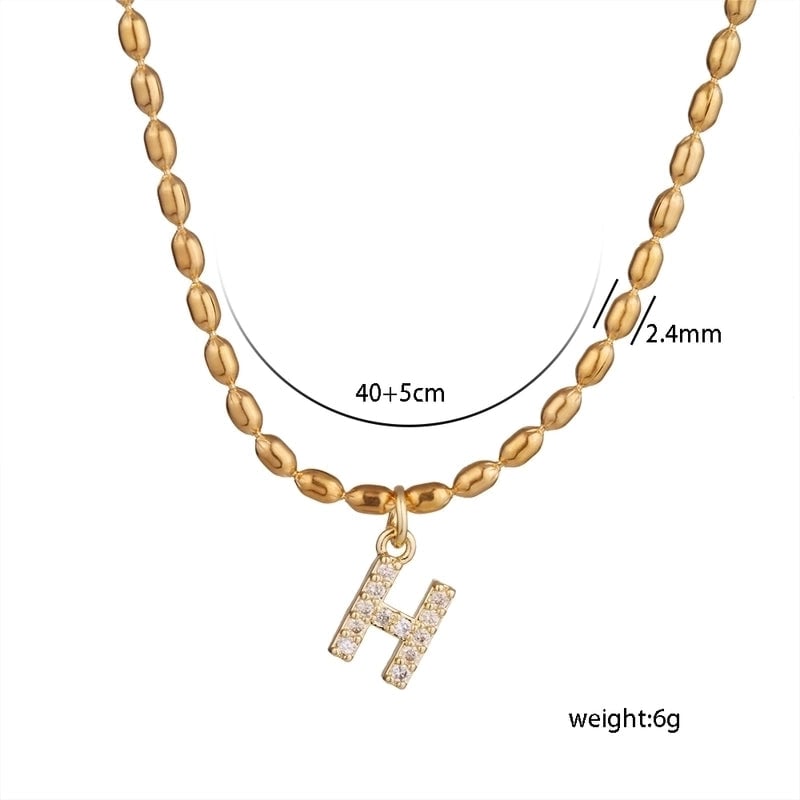 Shiny Letter Letter 304 Stainless Steel Necklace