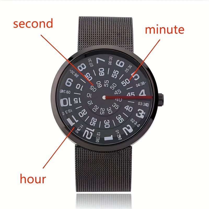 Cool & Creative Round Pointer Quartz Watch - Perfect for Women, Men, Students & Couples!