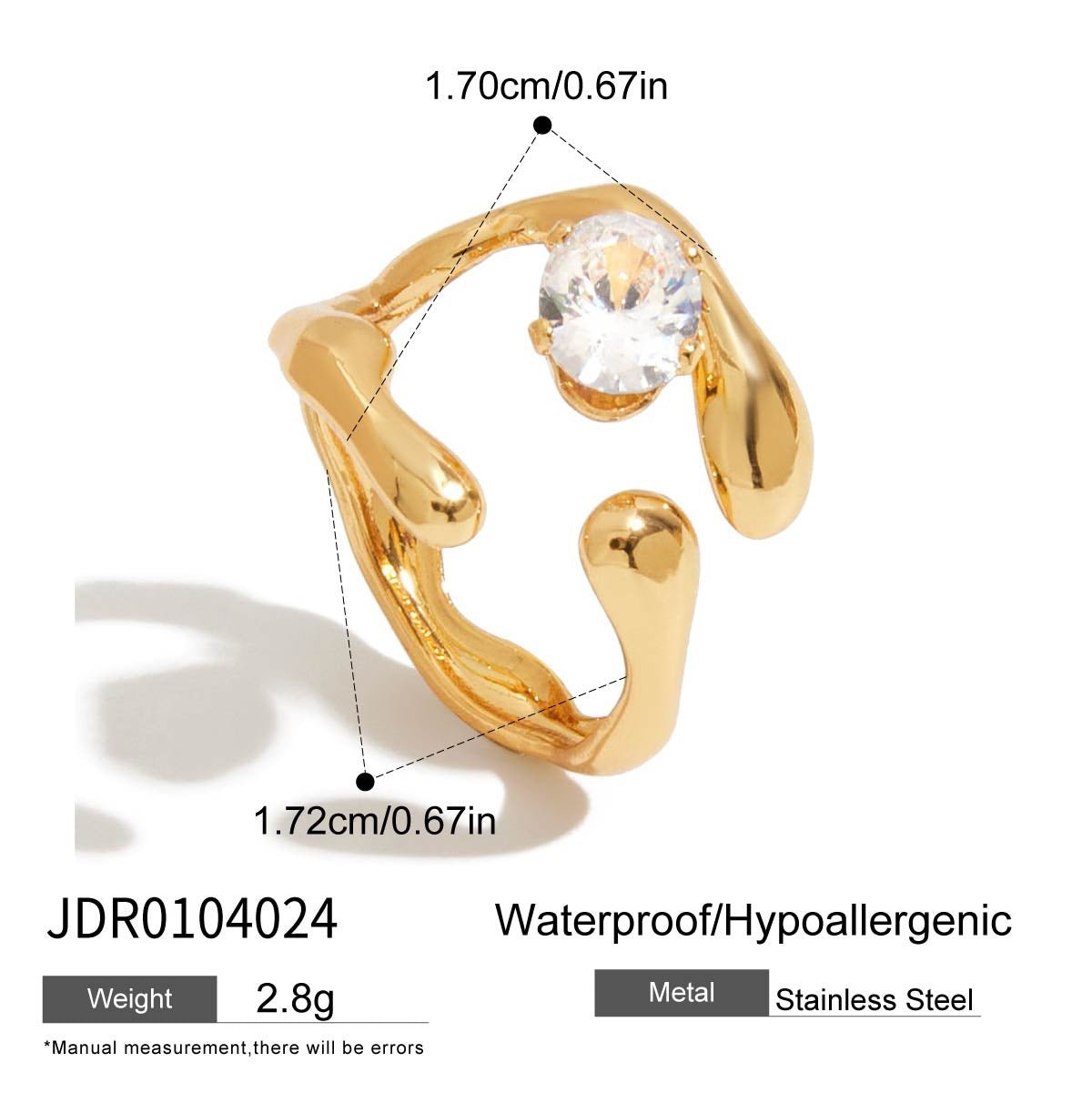 Jie Ding Zircon Ring Titanium Steel Female Ring Stainless Steel Jewelry