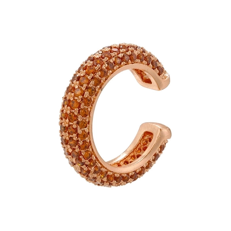1 Piece Minimalist C Shape Plating Inlay Copper Zircon Gold Plated Earrings