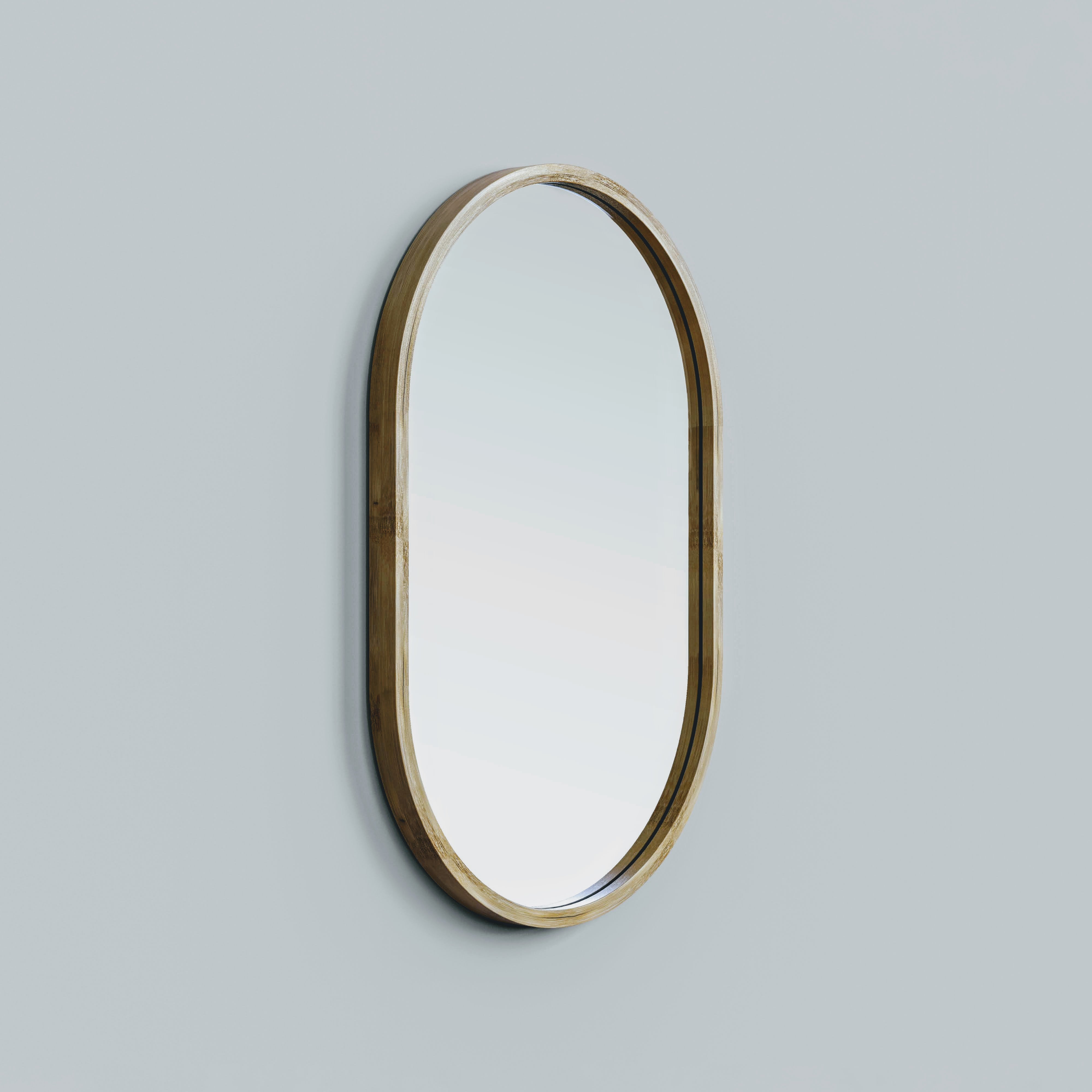 Mira Oval Wall Mirror: Handmade Oval Wall Mirror For Dressing Bathroom Bedroom [60cm/23.62in(W) x 90cm/35.43in(H)]