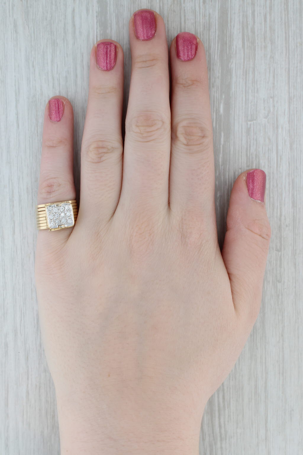 0.40ctw Diamond Ring Convertible 6.5 Bracelet 14k Yellow Gold Size 6