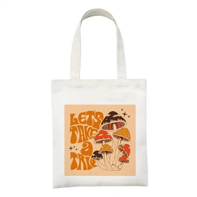 Women's Minimalist Flower Mushroom Shopping Bags