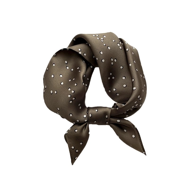 Women's Elegant Business Polka Dots Silk Printing Silk Scarf