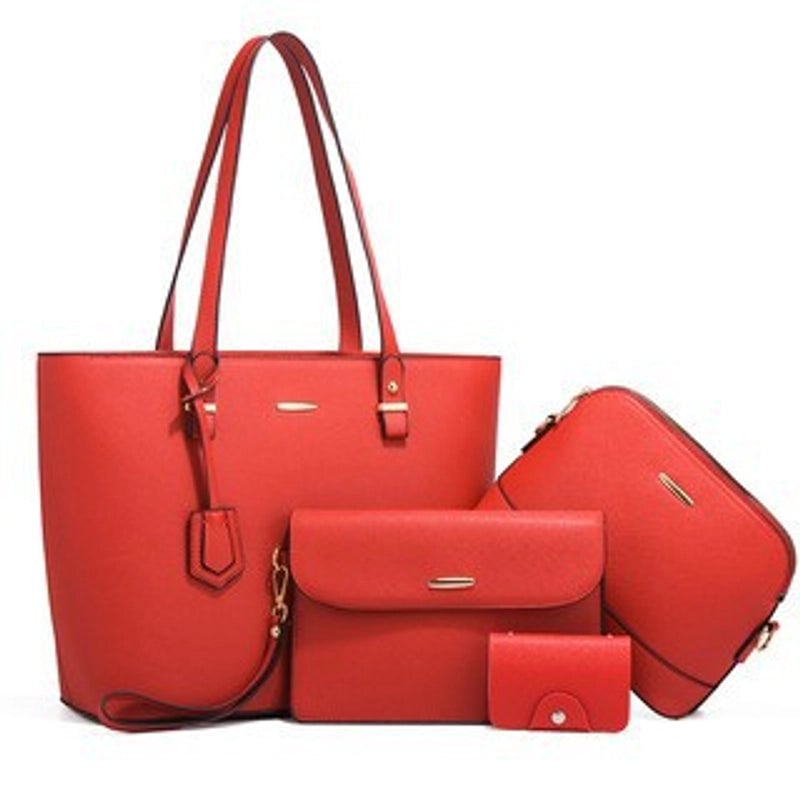 Women's Medium All Seasons Pu Leather Solid Color Fashion Square Zipper Bag Sets