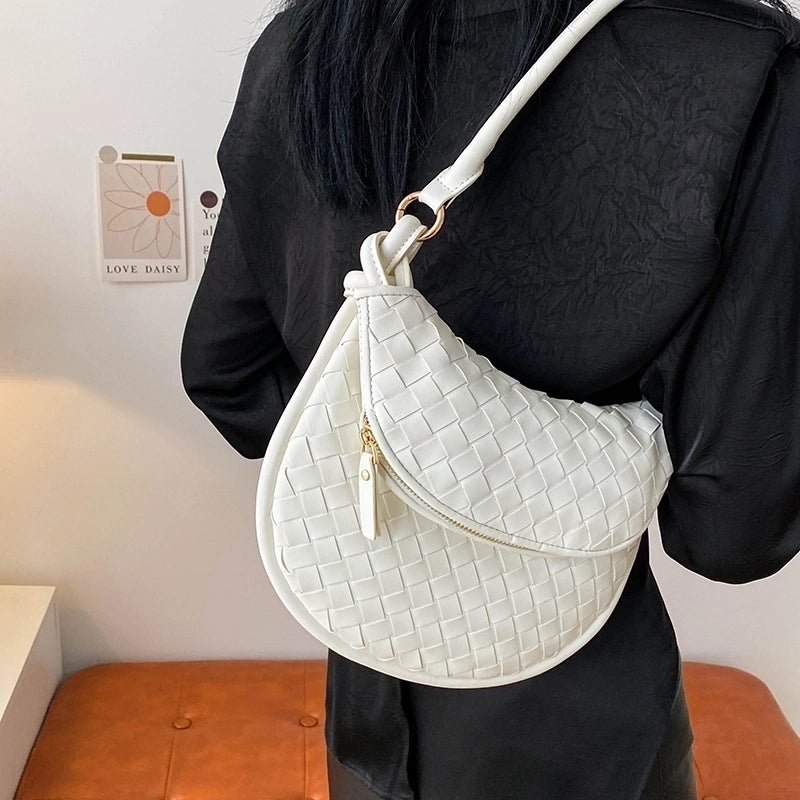 Women's Medium Pu Leather Solid Color Basic Vintage Style Dumpling Shape Flip Cover Underarm Bag