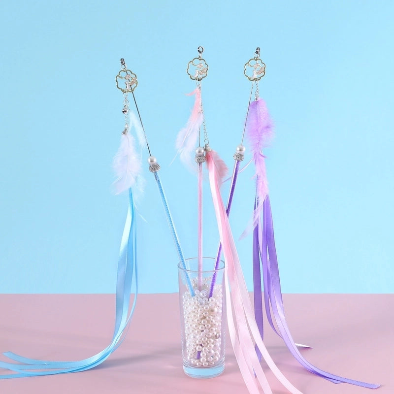 Cute Cat Toy Feather Bell Long Tassel Interactive Training Toy