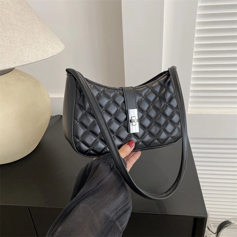 Women's Small Pu Leather Solid Color Streetwear Square Zipper Shoulder Bag