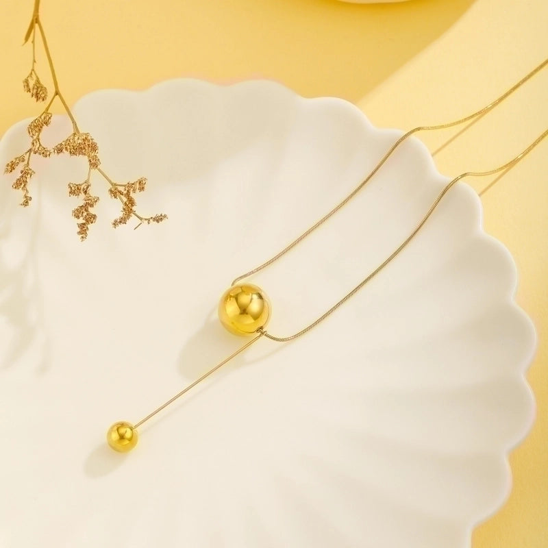 Titanium Steel 18K Gold Plated Vintage Style Plating Dog Heart Shape Pendant Necklace