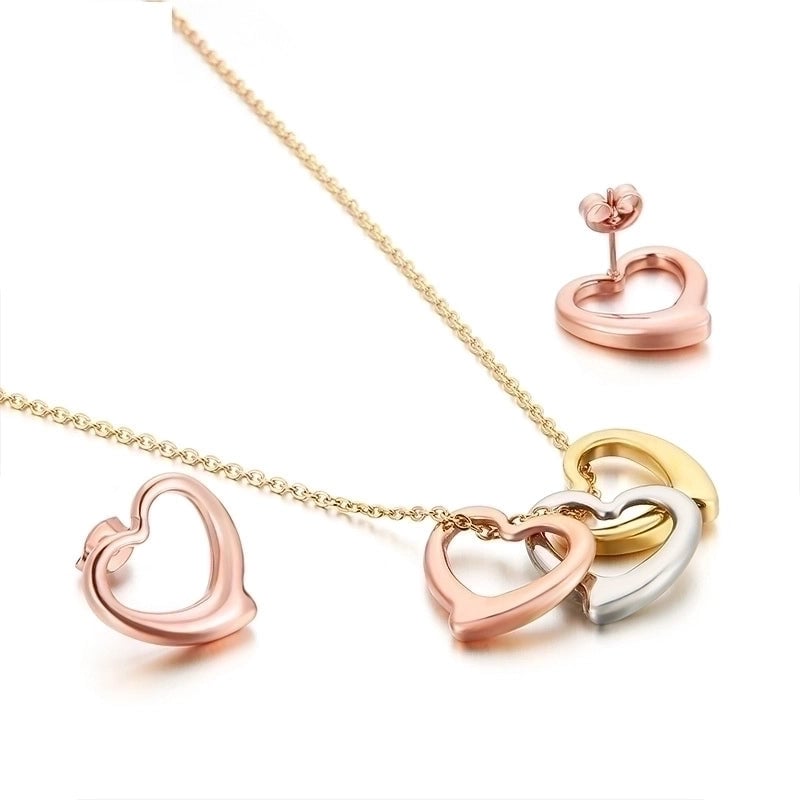 Titanium Steel 18K Gold Plated Fashion Heart