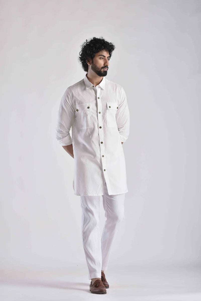 White Pashtooni Kurta