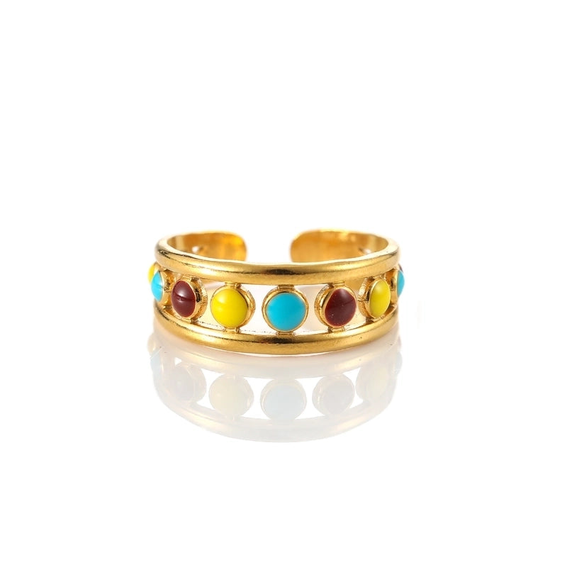 Elegant Minimalist Geometric 304 Stainless Steel Enamel Stainless Steel Rings