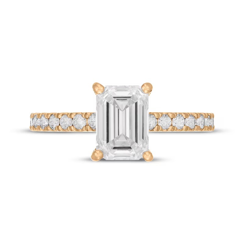 Neil Lane Artistry Emerald-Cut Lab-Grown Diamond Hidden Halo Engagement Ring 2-1/2 ct tw 14K Yellow Gold