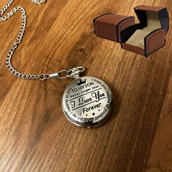 To My Son Quartz Pocket Chain Watch