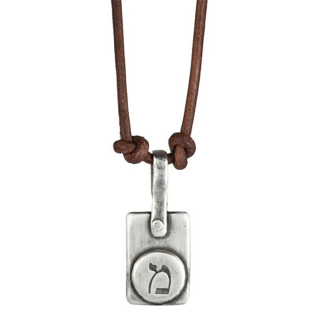 Personalized Hebrew Initial Necklace  - Bronze or Sterling Silver