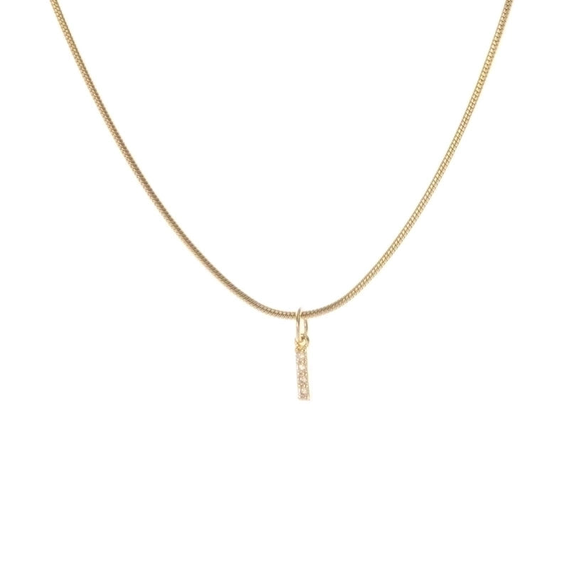 Fashion Letter Titanium Steel Plating Zircon Pendant Necklace