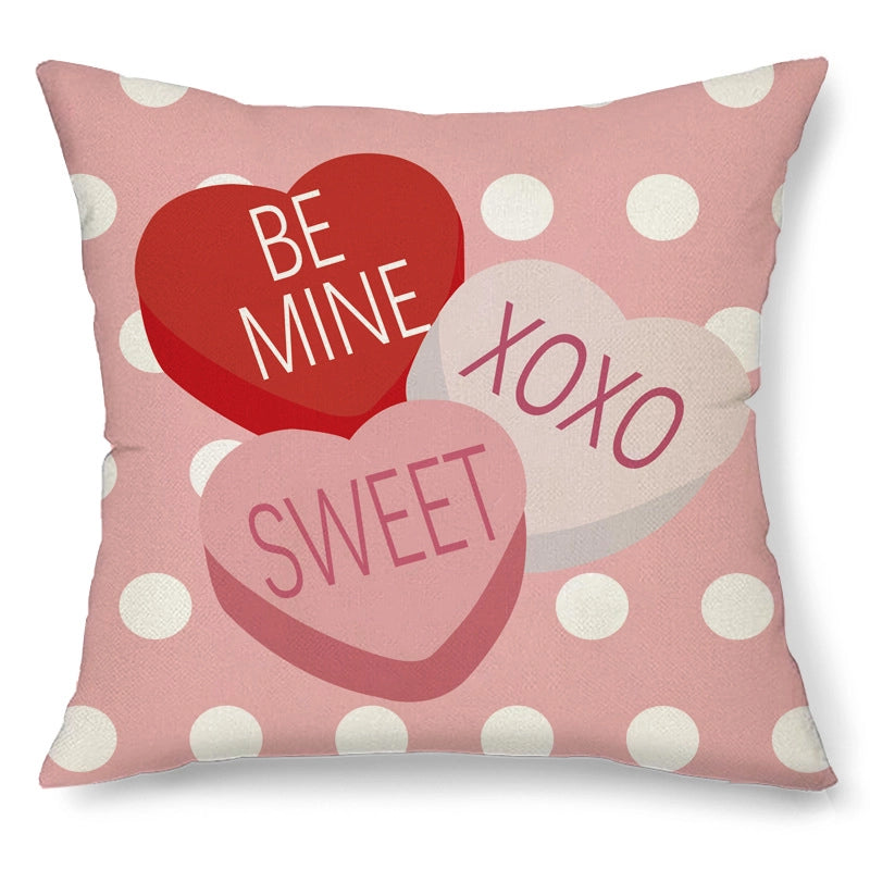 Valentine'S Day Elegant  Lady Letter Heart Shape Polyester Pillow Cases Couch & Sofa Decor
