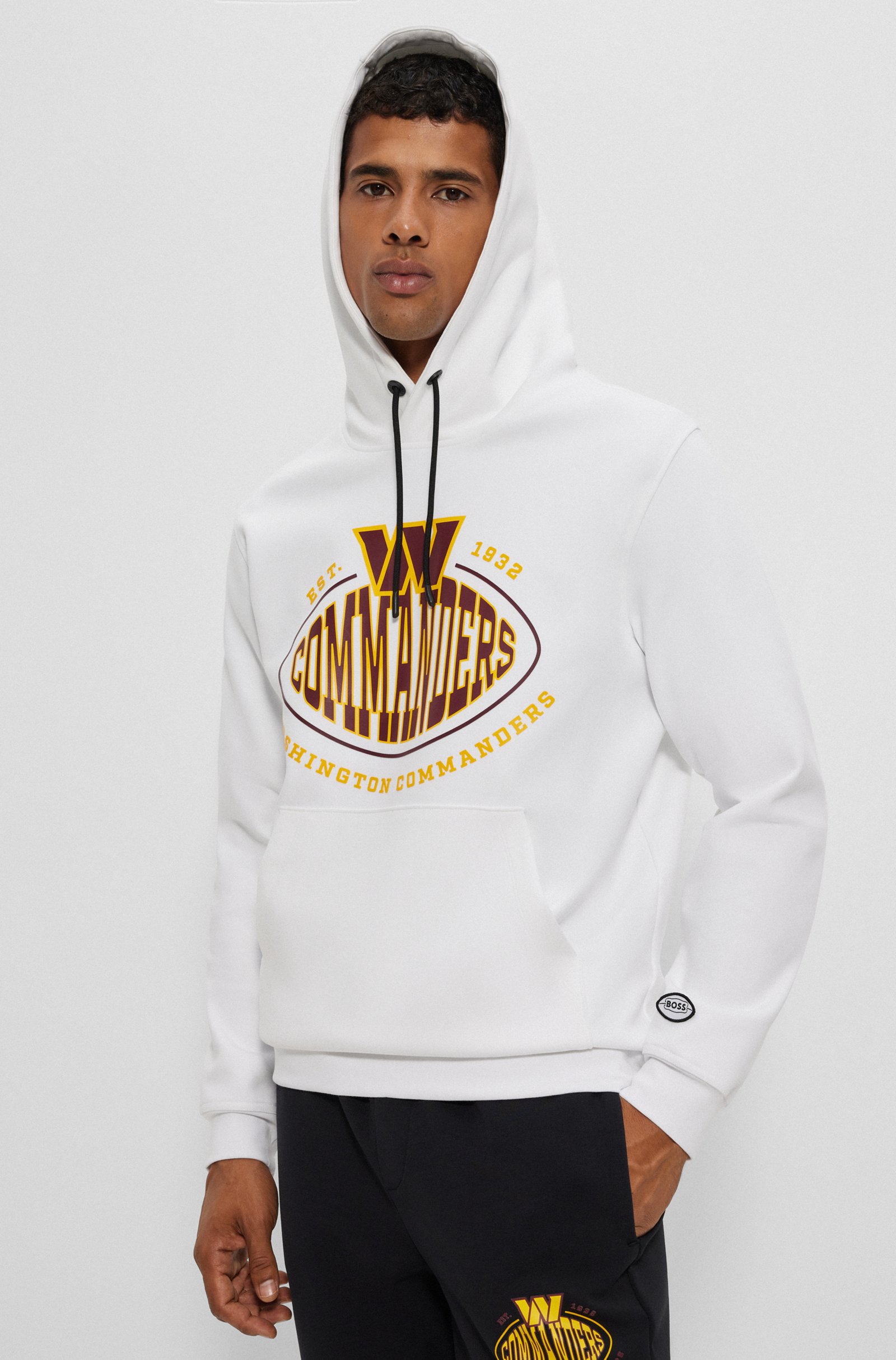 BOSS X NFL COTTON-BLEND HOODIE WITH COLLABORATIVE BRANDING