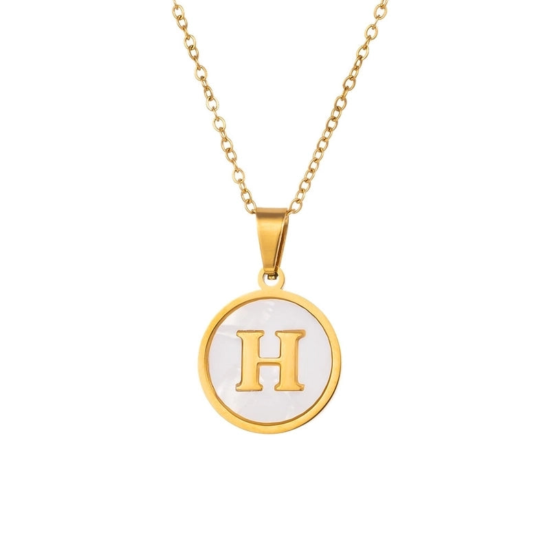 Minimalist Letter Titanium Steel Pendant Necklace