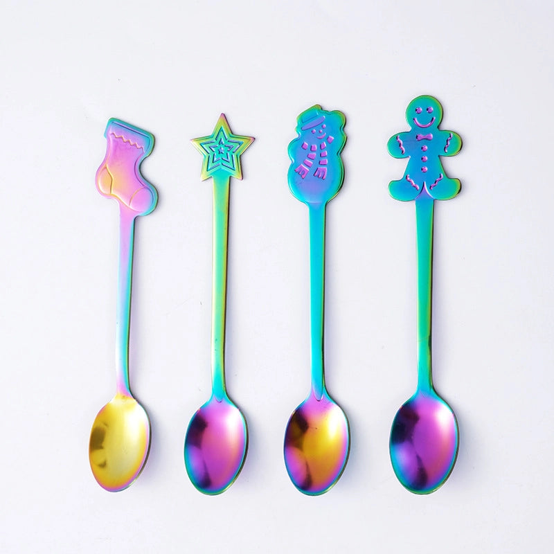 Christmas Fashion Cartoon Stainless Steel Festival Spoon 1 Set