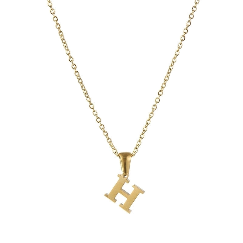 Minimalist Letter Stainless Steel Necklace 1 Piece