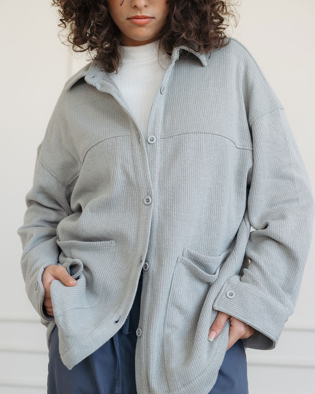 Women Jacquard Sweatshirt + Pockets