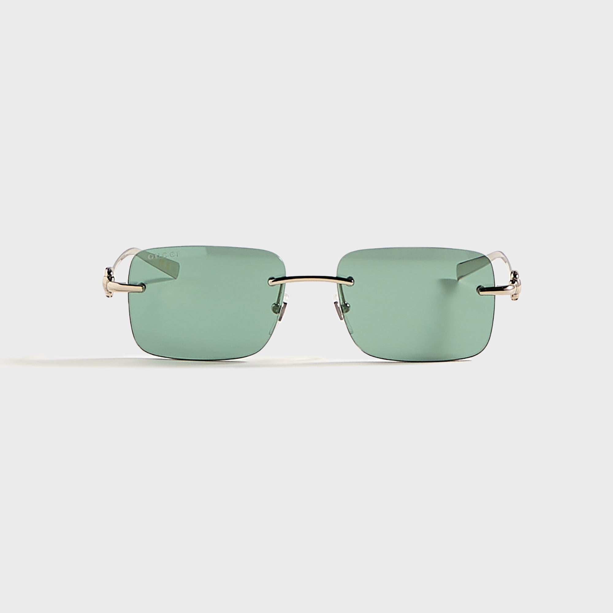 Gucci Rectangular Frames - Silver / Green